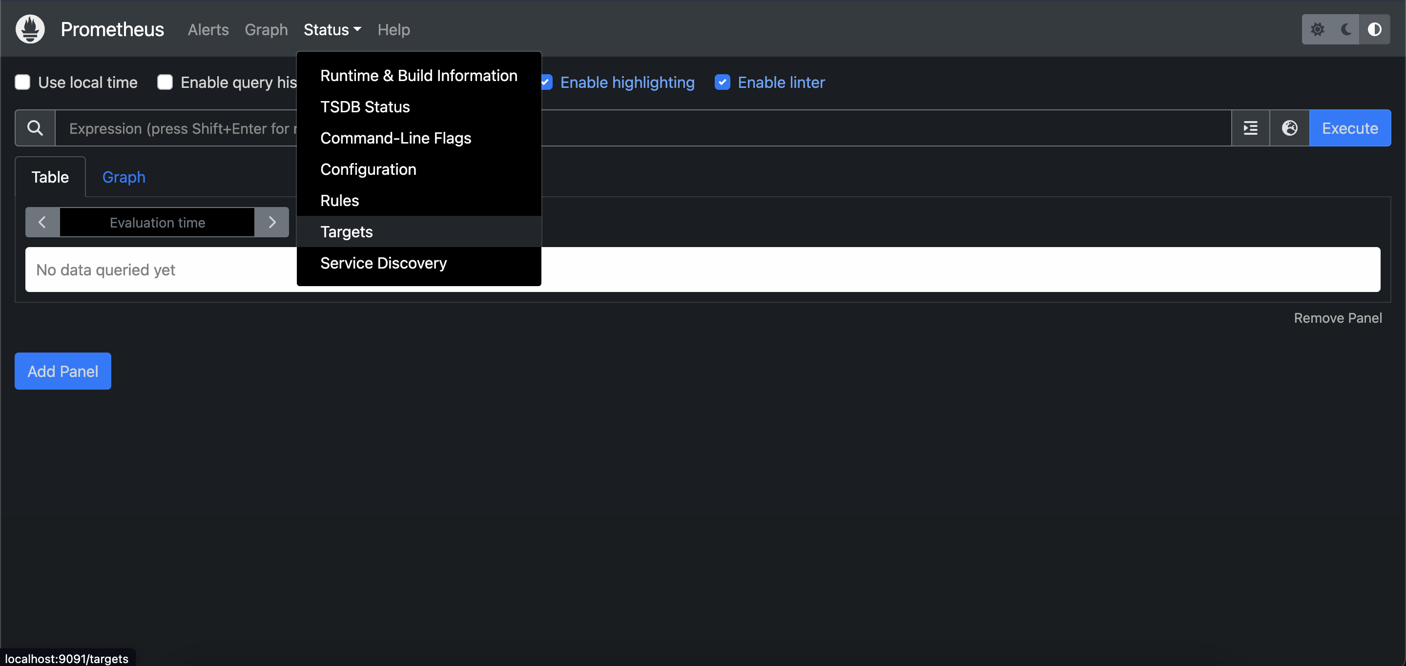 Accessing Prometheus Targets